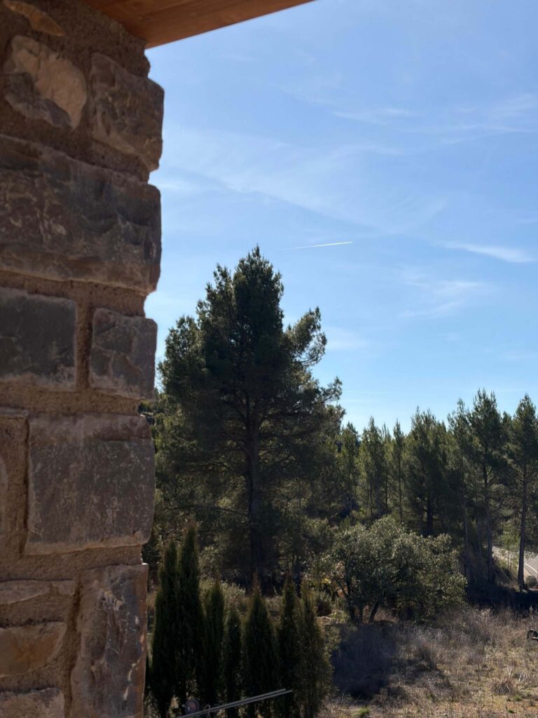 Jardin y terraza exterior de Casa Susterris en el Pallars Jussa